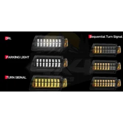 Lampy do poszerzeń DRL + kierunkowskazy Jeep Wrangler JL SPORT