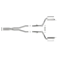 Układ wydechowy MACH Force-Xp 3 IN 304 Stainless Steel Cat-Back Exhaust System| DODGE CHARGER | 6.4 V8 | 6.2 V8 | 2015-2023