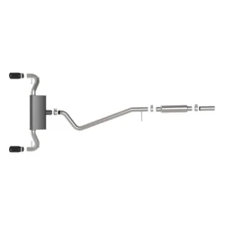 Układ Wydechowy Vulcan Series 2-1/2 IN 304 Stainless Steel Cat-Back Exhaust System w/ Black Tip | Ford Bronco | 1.5 | 2.0 | 2021-2024
