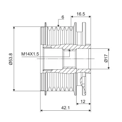 Koło pasowe alternatora Jeep Grand Cherokee WK2 3,0 CRD