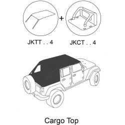 Dach Miękki Bezstelażowy typu Cargo ze ścianką - Jeep Wrangler JK 4 Drzwi