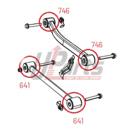 Komplet zawieszenia tulei Jeep Wrangler JL przód + tył