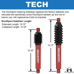Amortyzator skrętu RockSport RED Metalcloak Jeep Wrangler JK